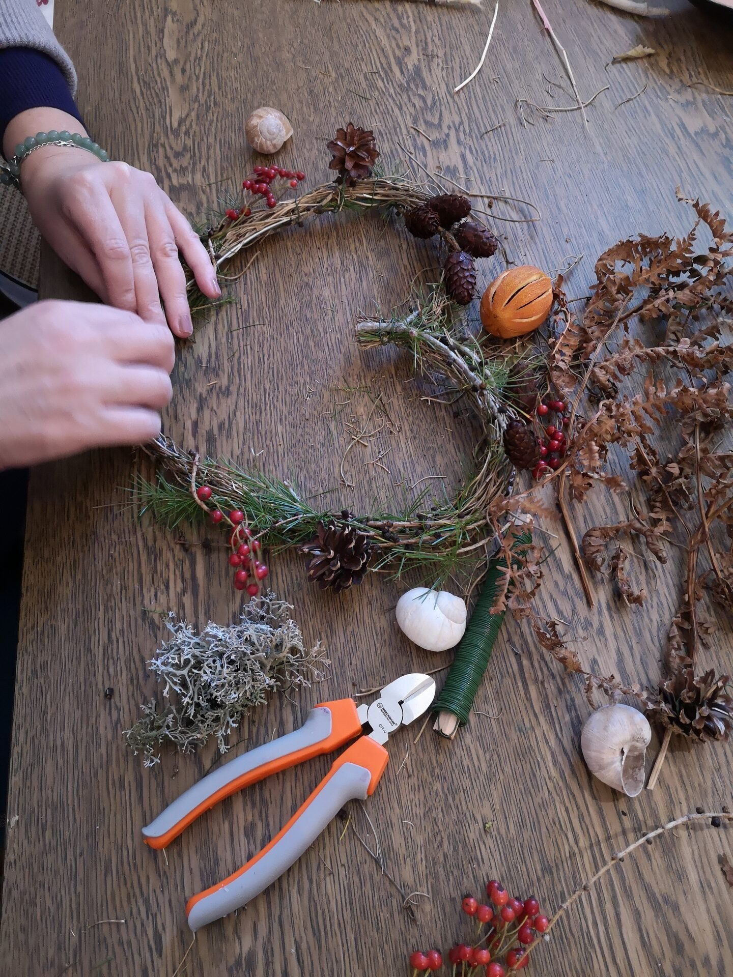 Materialien und Werkzeug beim Workshop